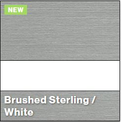 Brushed New Sterling/White LASERMAX 1/16IN - Rowmark LaserMax